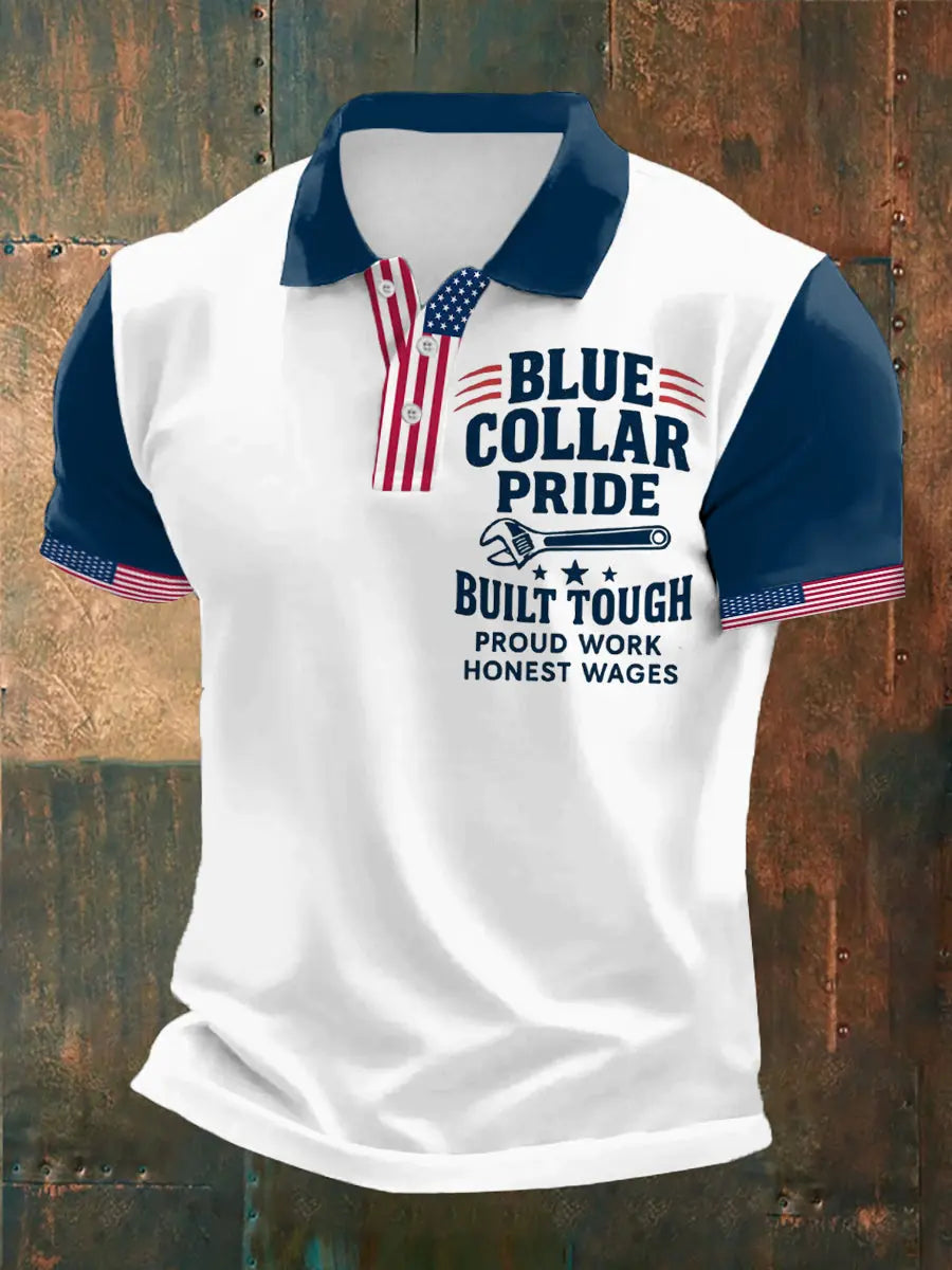 Blue Collar American Polo Shirt Dirty Hands Clean Money Patriotic Gift for Hard Workers Blue Collar American Polo Shirt Dirty Hands Clean Money Patriotic Gift for Hard Workers