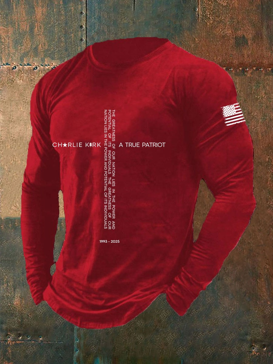 Charlie Kirk A True Patriot Long Sleeve Shirt RIP Charlie Kirk Merch Freedom Clothing Charlie Kirk A True Patriot Long Sleeve Shirt RIP Charlie Kirk Merch Freedom Clothing