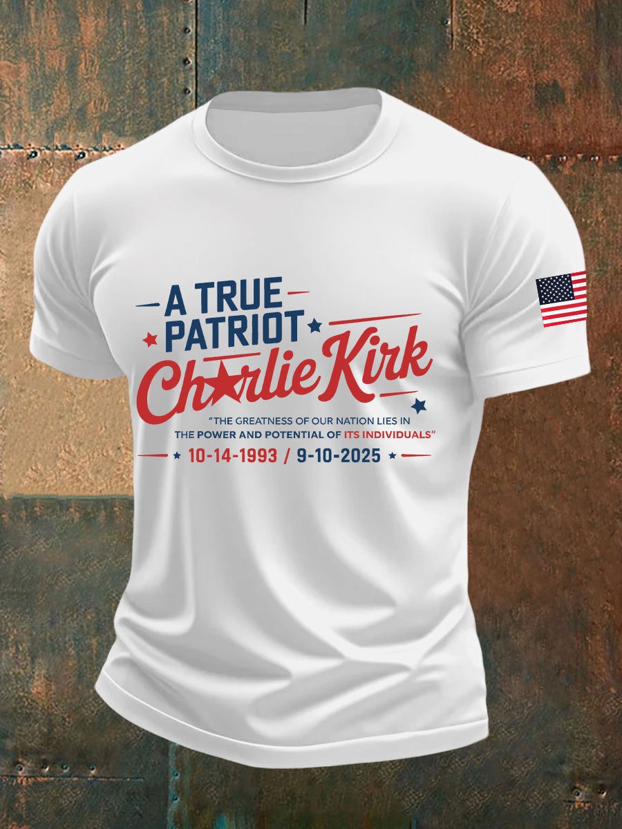 Charlie Kirk A True Patriot T-Shirt Charlie Kirk Memorial Shirt Freedom Clothing Charlie Kirk A True Patriot T-Shirt Charlie Kirk Memorial Shirt Freedom Clothing