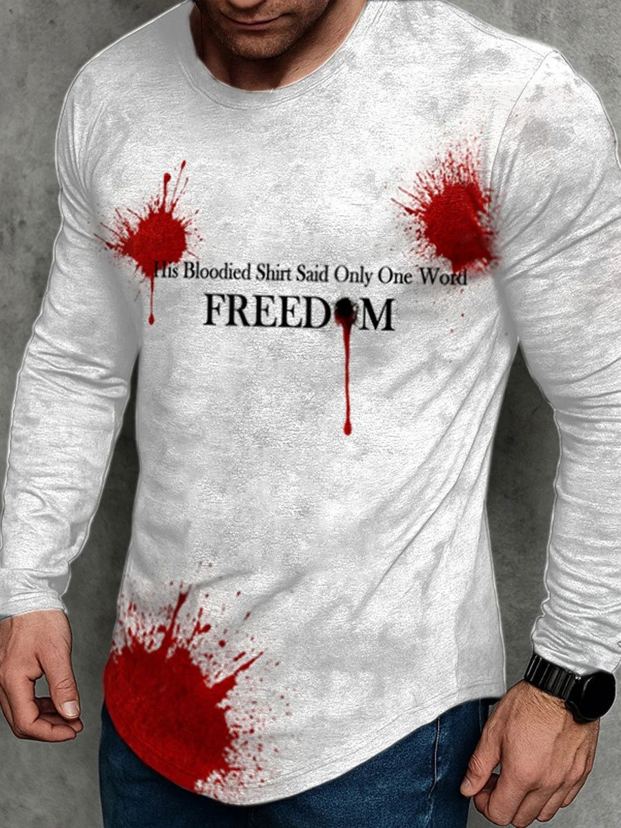 Charlie Kirk Freedom Long Sleeve Shirt His Bloodied Shirt Said Only One Word Apparel Charlie Kirk Freedom Long Sleeve Shirt His Bloodied Shirt Said Only One Word Apparel