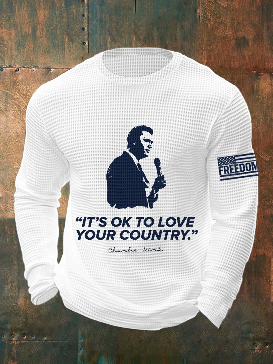 Charlie KIrk Freedom Long Sleeve Shirt It's Ok To Love Your Country Signed Tribute Clothing Charlie KIrk Freedom Long Sleeve Shirt It's Ok To Love Your Country Signed Tribute Clothing