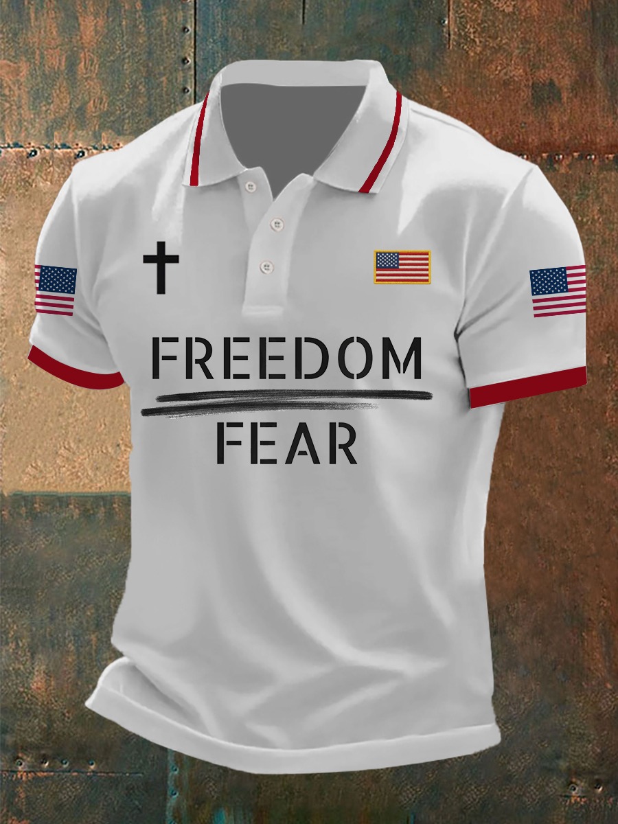 Charlie Kirk Freedom Over Fear Men's Polo Shirt Holy Cross Shirt Gifts For Proud Charlie Kirk Freedom Over Fear Men's Polo Shirt Holy Cross Shirt Gifts For Proud