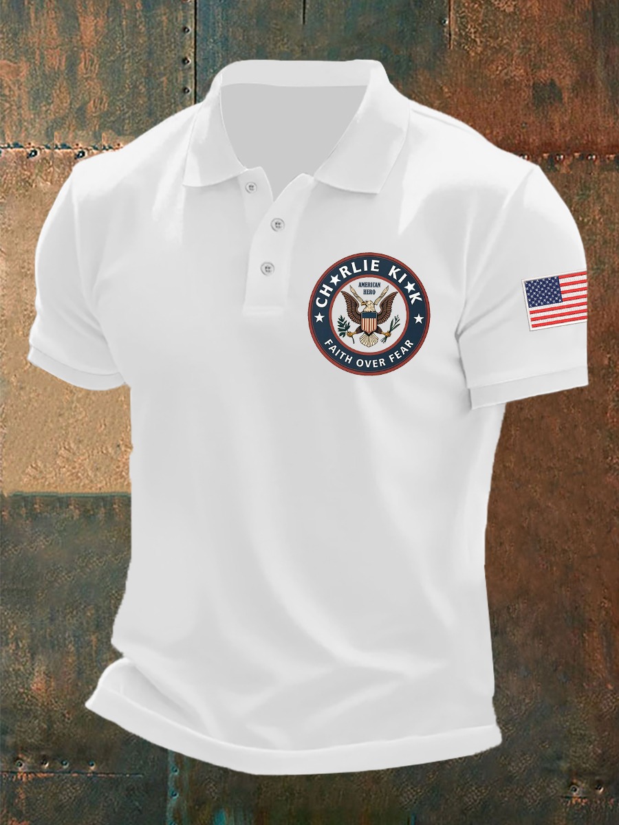 Charlie Kirk Freedom Polo Shirt Faith Over Fear U.S Flag CK 47 Charlie Kirk Apparel Charlie Kirk Freedom Polo Shirt Faith Over Fear U.S Flag CK 47 Charlie Kirk Apparel