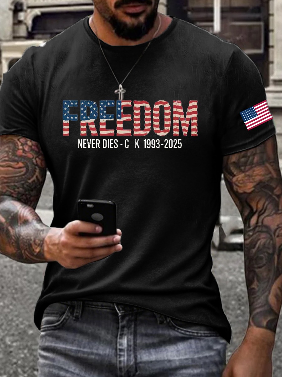 Charlie Kirk Freedom T-shirt Charlie Kirk 1993 2025 Freedom Never Dies Best Memorial Merch Charlie Kirk Freedom T-shirt Charlie Kirk 1993 2025 Freedom Never Dies Best Memorial Merch