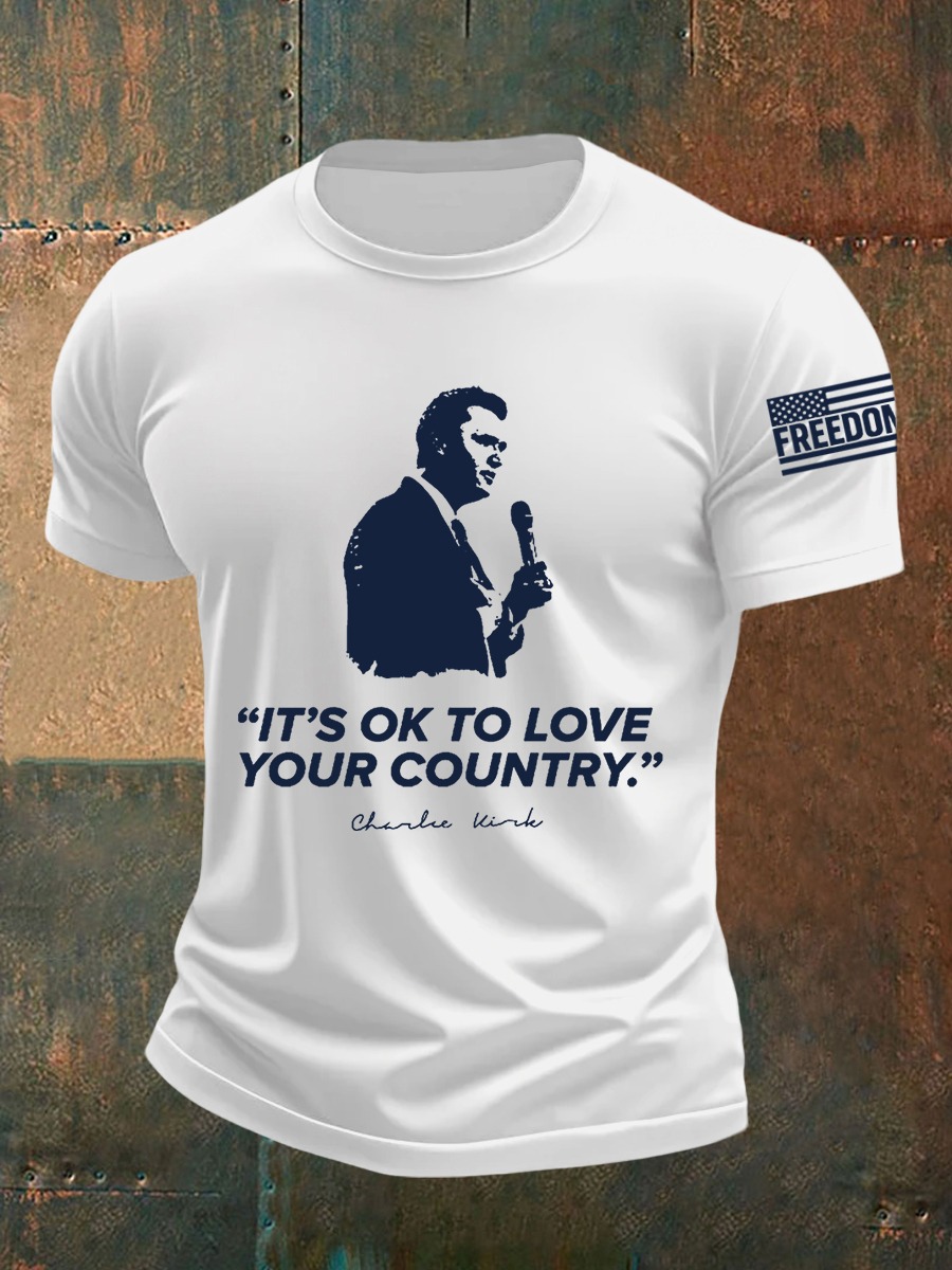 Charlie Kirk Freedom T-shirt Its Ok To Love Your Country Charlie Kirk 47 For Sale Charlie Kirk Freedom T-shirt Its Ok To Love Your Country Charlie Kirk 47 For Sale