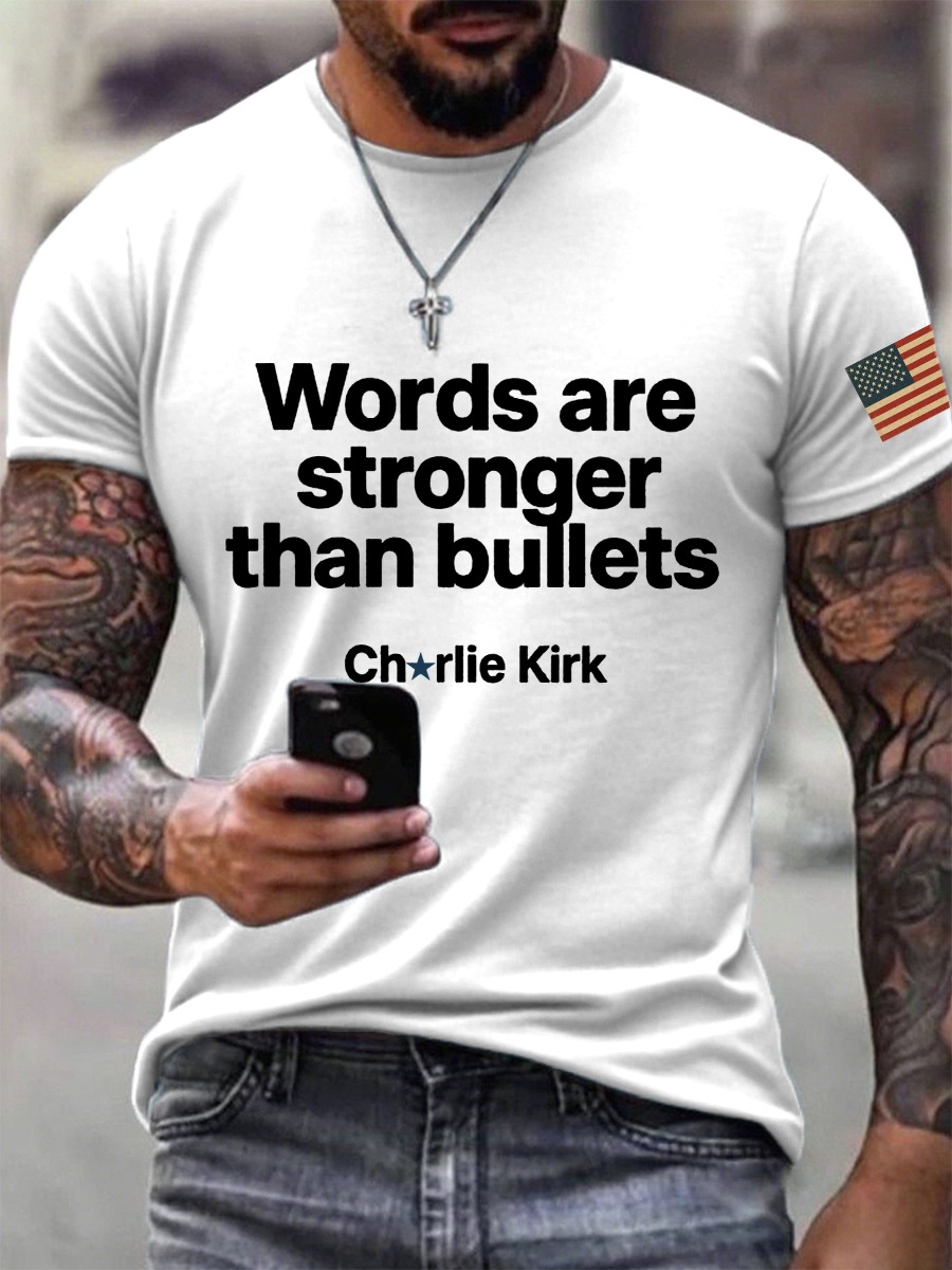 Charlie Kirk Freedom T-Shirt Words Are Stronger Than Bullets 47 Charlie Kirk TPUSA Freedom Charlie Kirk Freedom T-Shirt Words Are Stronger Than Bullets 47 Charlie Kirk TPUSA Freedom