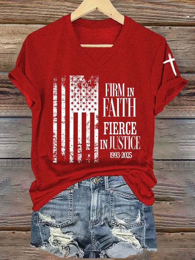 Charlie Kirk Freedom V-neck Shirt Firm In Faith Fierce In Justice CK 47 Merch Store For Sale Charlie Kirk Freedom V-neck Shirt Firm In Faith Fierce In Justice CK 47 Merch Store For Sale