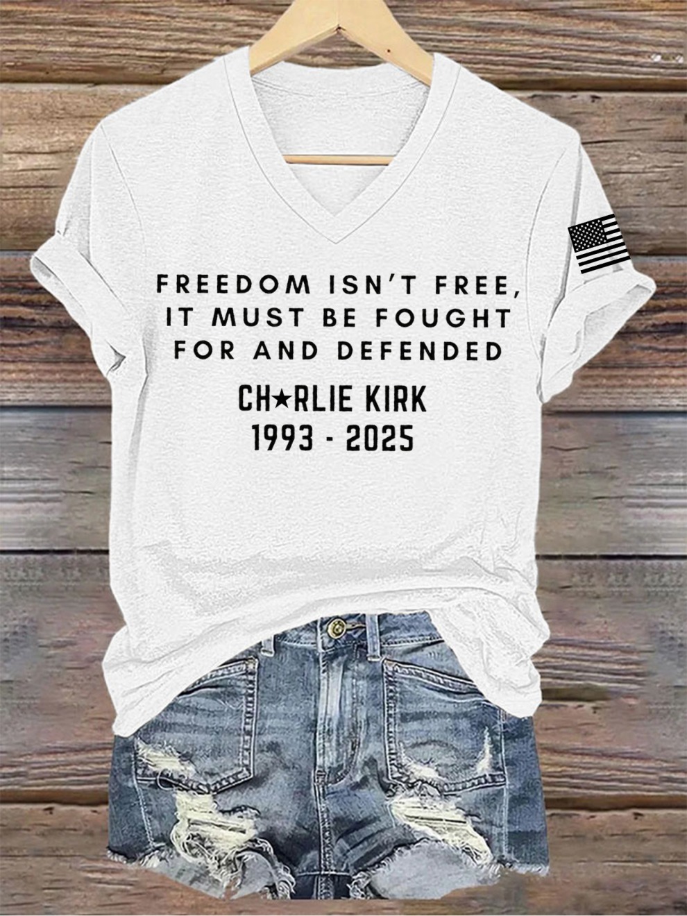 Charlie Kirk Freedom V-neck Shirt Freedom Isn't Free 1993 2025 CK 47 Merchandise Charlie Kirk Freedom V-neck Shirt Freedom Isn't Free 1993 2025 CK 47 Merchandise