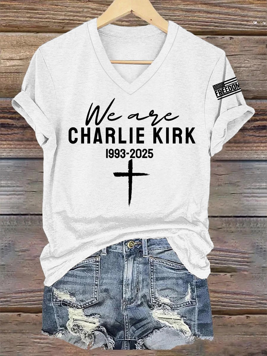 Charlie Kirk Freedom V-neck Shirt We Are Charlie kirk 47 Charlie Kirk Merch Store Charlie Kirk Freedom V-neck Shirt We Are Charlie kirk 47 Charlie Kirk Merch Store