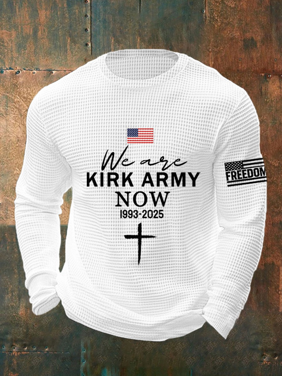 Charlie Kirk Freedom Waffle Long Sleeve Shirt We Are Kirk Army Now RIP Charlie Kirk Merch Charlie Kirk Freedom Waffle Long Sleeve Shirt We Are Kirk Army Now RIP Charlie Kirk Merch