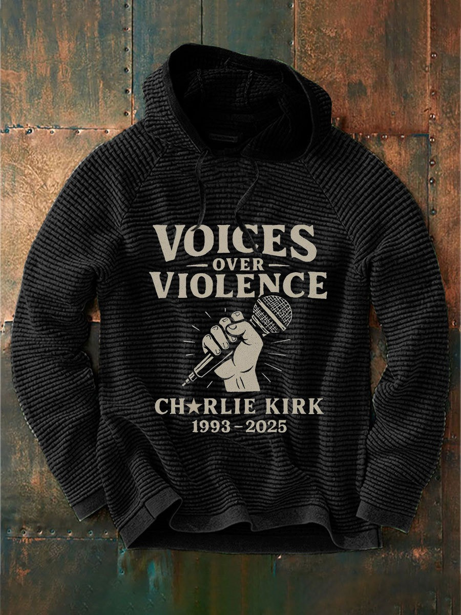 Charlie Kirk Hoodie Voices Over Violence Rest In Peace Charlie Kirk Clothes Memorial Gifts Charlie Kirk Hoodie Voices Over Violence Rest In Peace Charlie Kirk Clothes Memorial Gifts