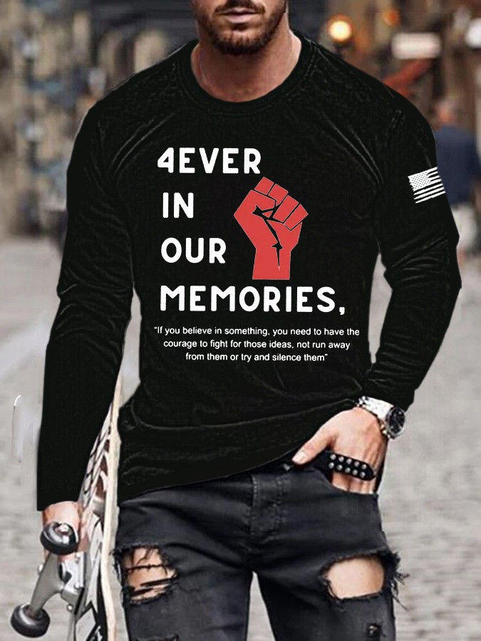 Charlie Kirk Memorial Long Sleeve Shirt Forever In Our Memories RIP Charlie Kirk Apparel Charlie Kirk Memorial Long Sleeve Shirt Forever In Our Memories RIP Charlie Kirk Apparel
