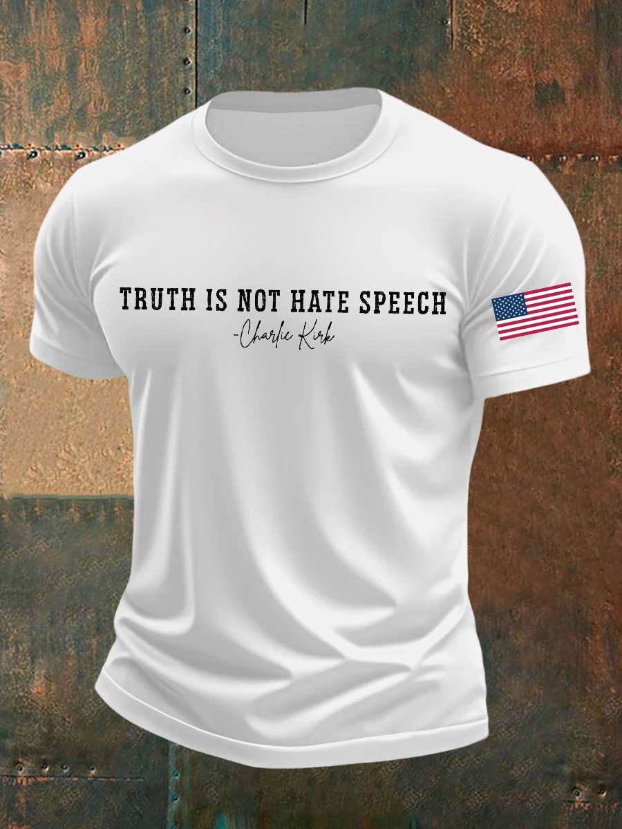 Charlie Kirk Memorial T-Shirt Truth Is Not Hate Speech Charlie Kirk Gifts For Men Charlie Kirk Memorial T-Shirt Truth Is Not Hate Speech Charlie Kirk Gifts For Men
