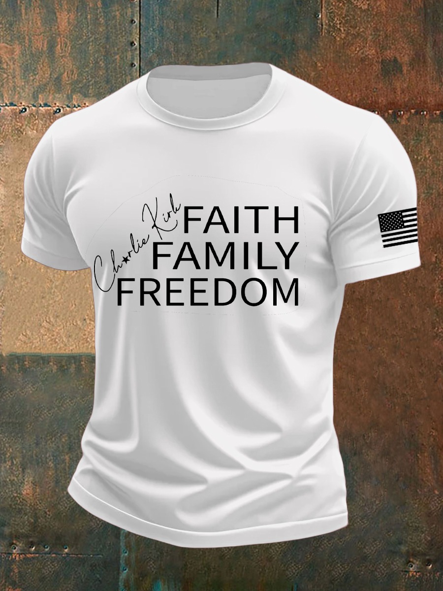 Charlie Kirk Mens Shirt Faith Family Freedom RIP Charlie Kirk Merch Freedom Clothing Charlie Kirk Mens Shirt Faith Family Freedom RIP Charlie Kirk Merch Freedom Clothing
