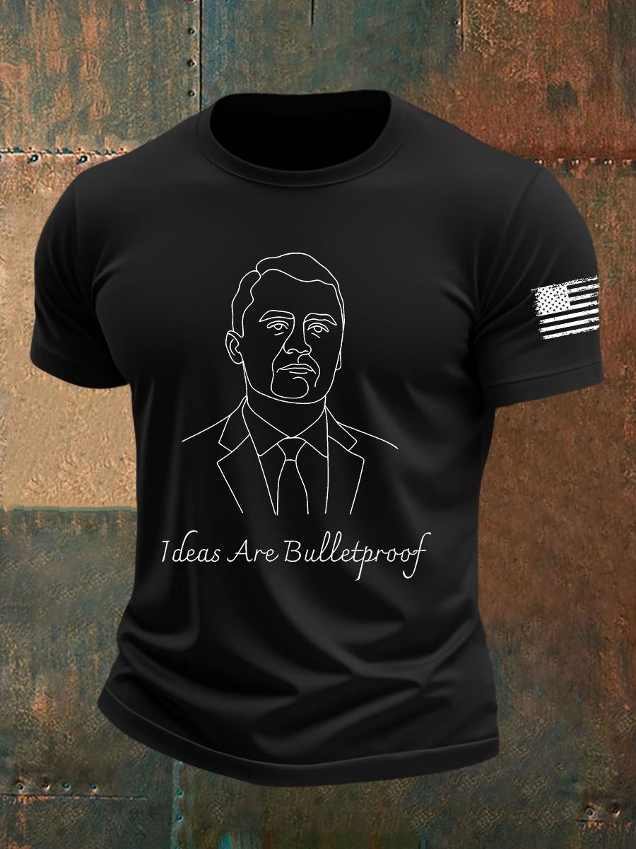 Charlie Kirk Mens Shirt Ideas Are Bulletproof TPUSA Merch RIP Charlie Kirk Apparel Charlie Kirk Mens Shirt Ideas Are Bulletproof TPUSA Merch RIP Charlie Kirk Apparel