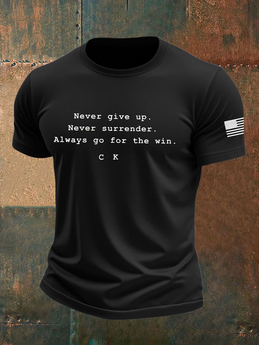 Charlie Kirk Never Give Up Never Surrender T-Shirt Charlie Kirk Tribute Tee Gifts For Him Charlie Kirk Never Give Up Never Surrender T-Shirt Charlie Kirk Tribute Tee Gifts For Him