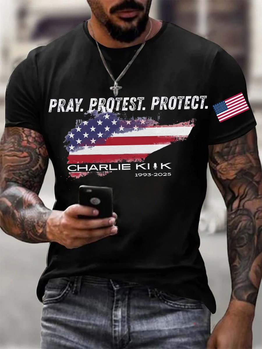 Charlie Kirk Pray Protest Protect T-Shirt 1993 2025 Charlie Kirk Tribute Apparel Gifts Charlie Kirk Pray Protest Protect T-Shirt 1993 2025 Charlie Kirk Tribute Apparel Gifts