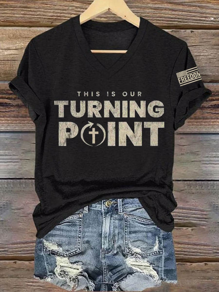 Charlie Kirk This Is Our Turning Point V-Neck Shirt Freedom Shirt TPUSA Merch Gifts Charlie Kirk This Is Our Turning Point V-Neck Shirt Freedom Shirt TPUSA Merch Gifts