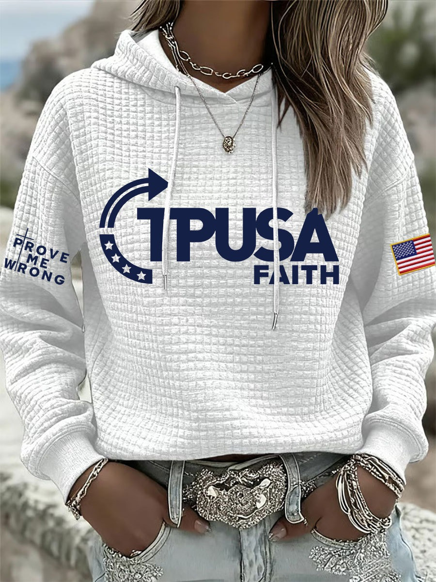 Charlie Kirk TPUSA Faith Waffle Hoodie Prove Me Wrong Charlie Kirk Memorial Clothing Charlie Kirk TPUSA Faith Waffle Hoodie Prove Me Wrong Charlie Kirk Memorial Clothing