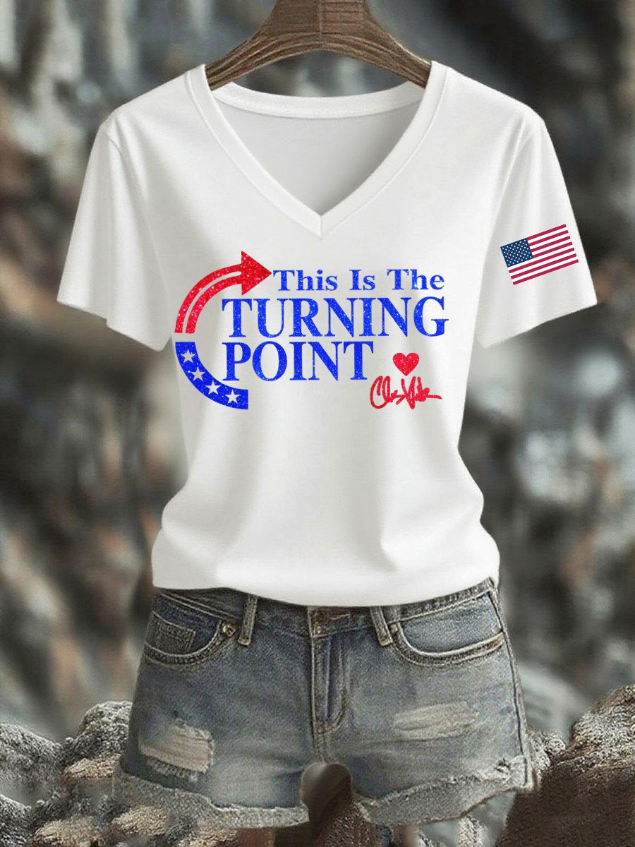 Charlie kirk TPUSA V-neck Shirt This Is The Turning Point USA Signed Memorial Shirt Charlie kirk TPUSA V-neck Shirt This Is The Turning Point USA Signed Memorial Shirt