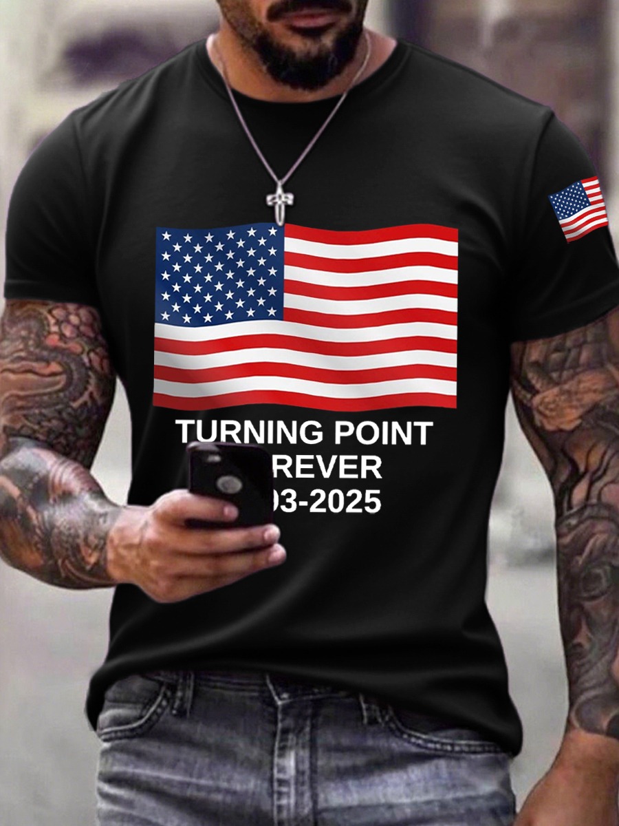 Charlie Kirk Turning Point Forever Mens T-Shirt Justice For Charlie Kirk Apparel Gifts Charlie Kirk Turning Point Forever Mens T-Shirt Justice For Charlie Kirk Apparel Gifts