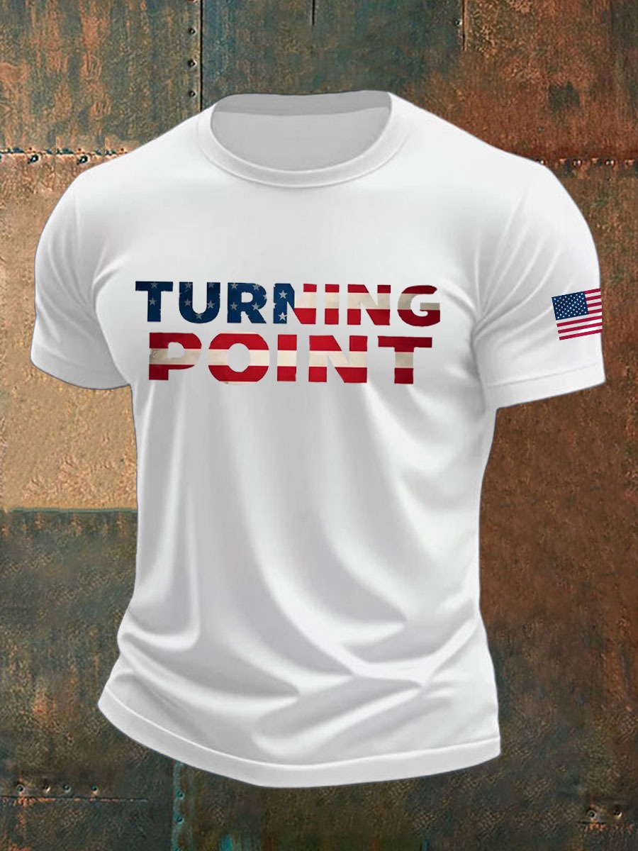 Charlie Kirk Turning Point T-Shirt Charlie Kirk TPUSA Clothing Commemorative Gifts Charlie Kirk Turning Point T-Shirt Charlie Kirk TPUSA Clothing Commemorative Gifts