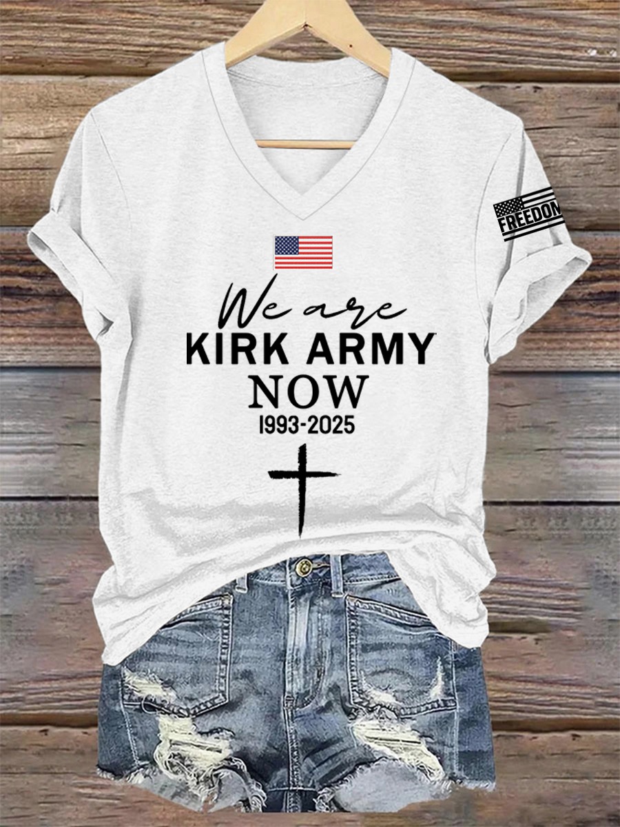 Charlie Kirk We Are Kirk Army Now V-Neck Shirt 1993 2025 Freedom Shirt Gifts Charlie Kirk We Are Kirk Army Now V-Neck Shirt 1993 2025 Freedom Shirt Gifts