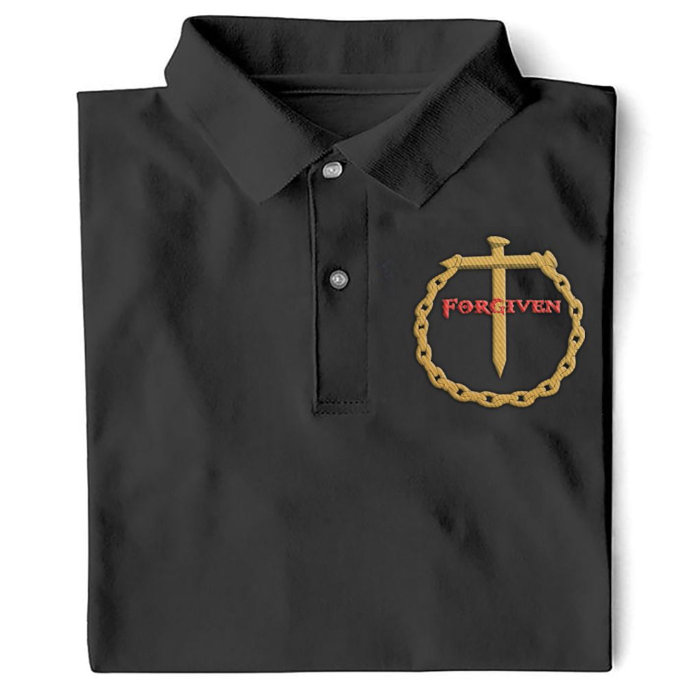 Christian Cross Forgiven Polo Shirt Faith Cross T-Shirt Mens Womens Clothing Christian Cross Forgiven Polo Shirt Faith Cross T-Shirt Mens Womens Clothing