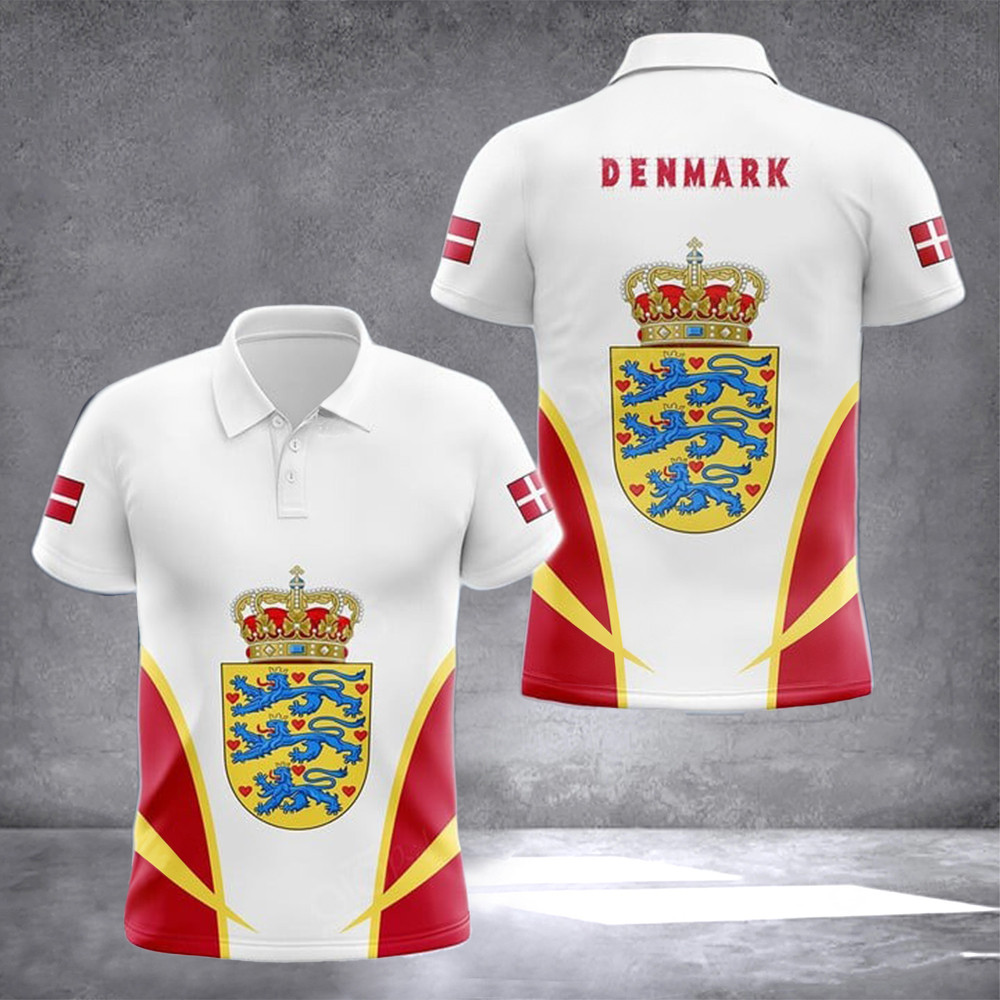 Denmark Coat Of Arms Polo Shirt Danish Flag Crest Emblem Apparel Gift Ideas Denmark Coat Of Arms Polo Shirt Danish Flag Crest Emblem Apparel Gift Ideas