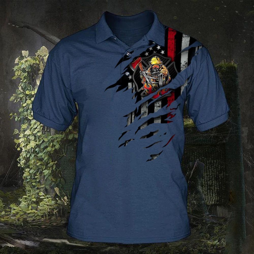 Firefighter Thin Red Line Flag Polo Shirt Honor Fireman Fire Department T-Shirt Apparel Gift Firefighter Thin Red Line Flag Polo Shirt Honor Fireman Fire Department T-Shirt Apparel Gift