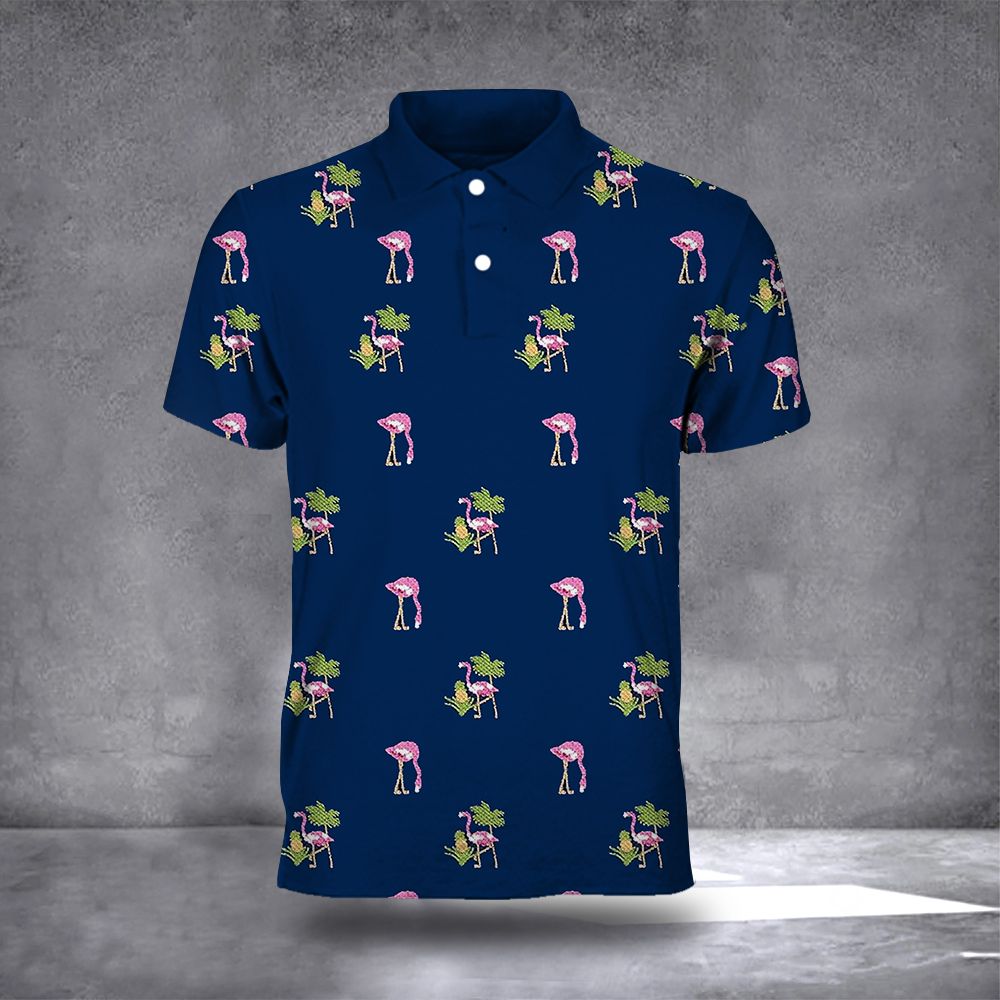 Flamingo Polo Shirt Men's Flamingo Clothing Good Gift For Dad Flamingo Polo Shirt Men's Flamingo Clothing Good Gift For Dad
