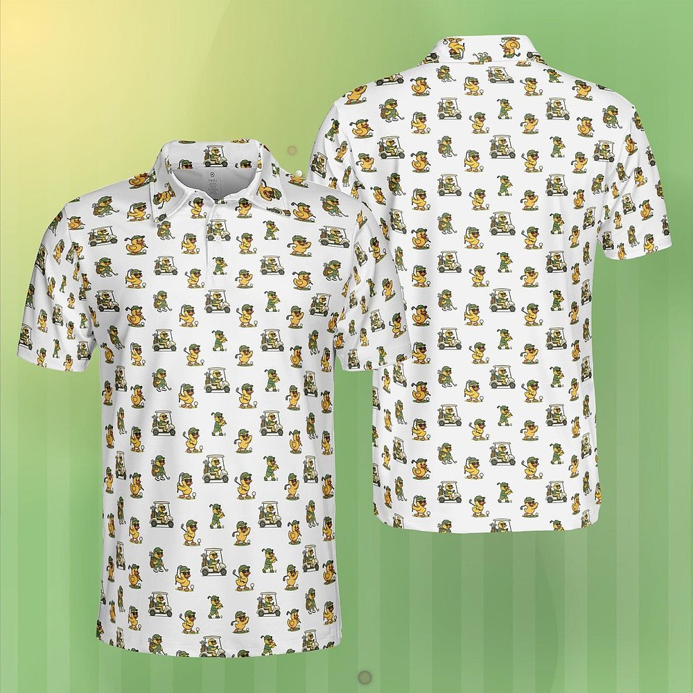 Funny Duck Playing Golf Polo Shirt Cute Duck Golf Polo Shirt Gifts For Duck Lovers Funny Duck Playing Golf Polo Shirt Cute Duck Golf Polo Shirt Gifts For Duck Lovers
