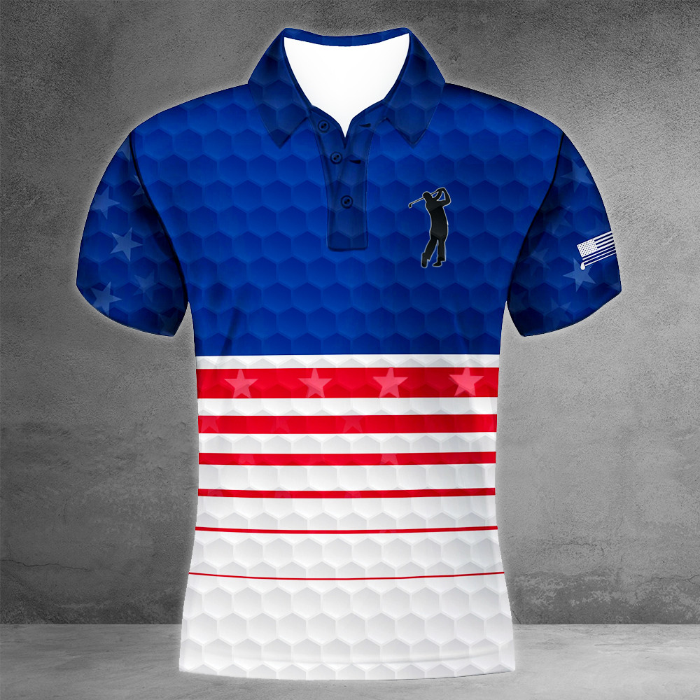 Golfer Polo Shirt Patriotic Golf Polos Gifts For Golf Lovers For Men Golfer Polo Shirt Patriotic Golf Polos Gifts For Golf Lovers For Men