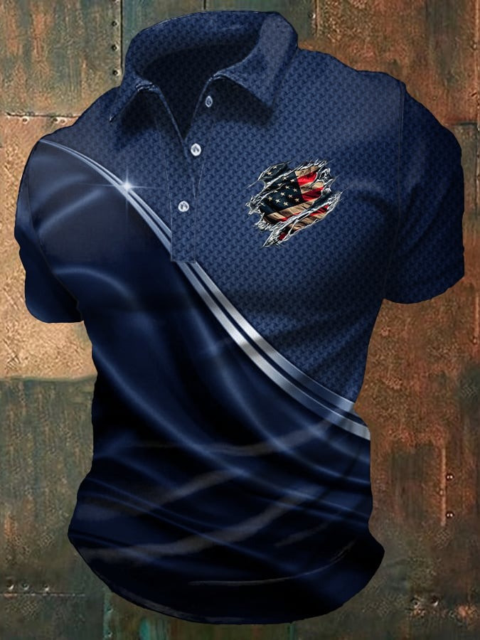 Independence Day Flag Polo Shirt Men's Patriotic Clothing Useful Gifts For Husband Independence Day Flag Polo Shirt Men's Patriotic Clothing Useful Gifts For Husband