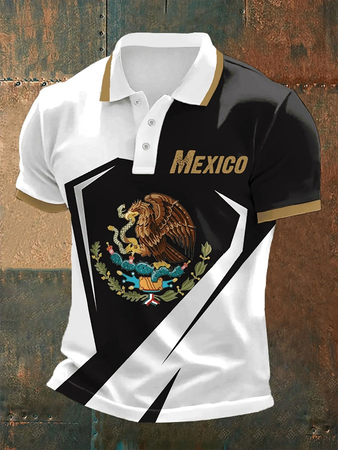 Men's Independence Day Mexican Flag Polo Shirt Gifts For Dad Men's Independence Day Mexican Flag Polo Shirt Gifts For Dad