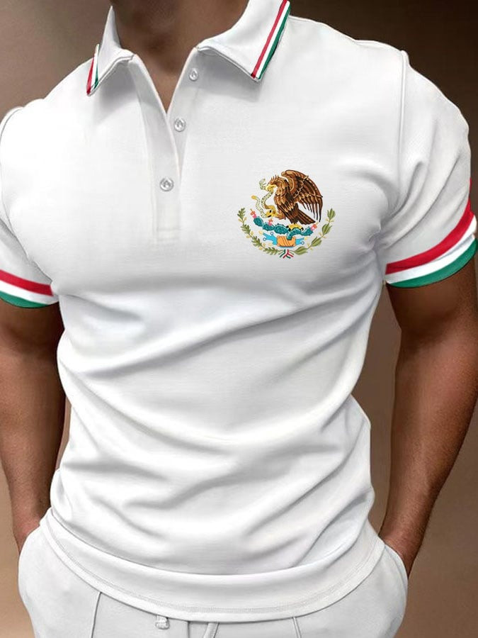 Men's Mexican Flag Polo Shirt Cool Gifts For Mexico Lovers Men's Mexican Flag Polo Shirt Cool Gifts For Mexico Lovers