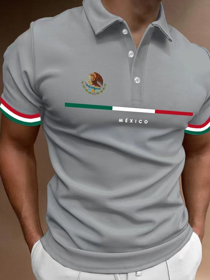 Men's Vintage Polo Shirt With Mexican Flag Patriotic Shirt Gifts For Dad Men's Vintage Polo Shirt With Mexican Flag Patriotic Shirt Gifts For Dad