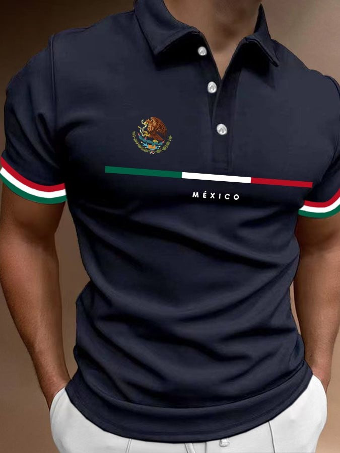 Men's Vintage Polo Shirt With Mexican Flag Patriotic Shirt Gifts For Dad Men's Vintage Polo Shirt With Mexican Flag Patriotic Shirt Gifts For Dad