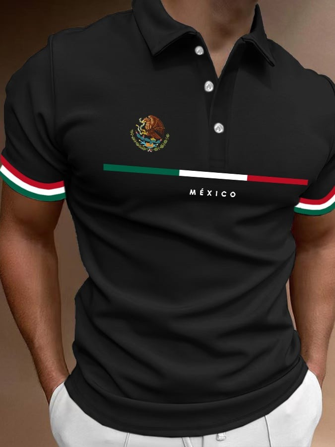 Men's Vintage Polo Shirt With Mexican Flag Patriotic Shirt Gifts For Dad Men's Vintage Polo Shirt With Mexican Flag Patriotic Shirt Gifts For Dad