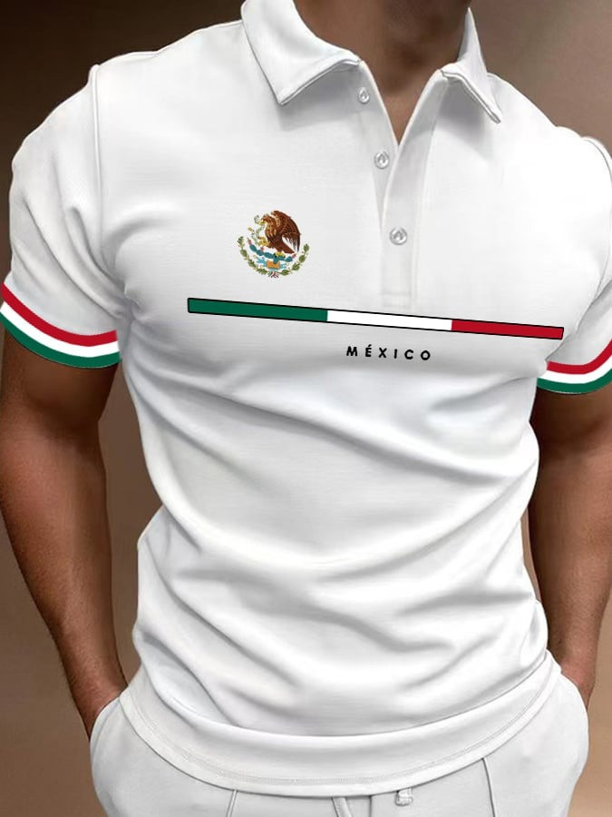 Men's Vintage Polo Shirt With Mexican Flag Patriotic Shirt Gifts For Dad Men's Vintage Polo Shirt With Mexican Flag Patriotic Shirt Gifts For Dad