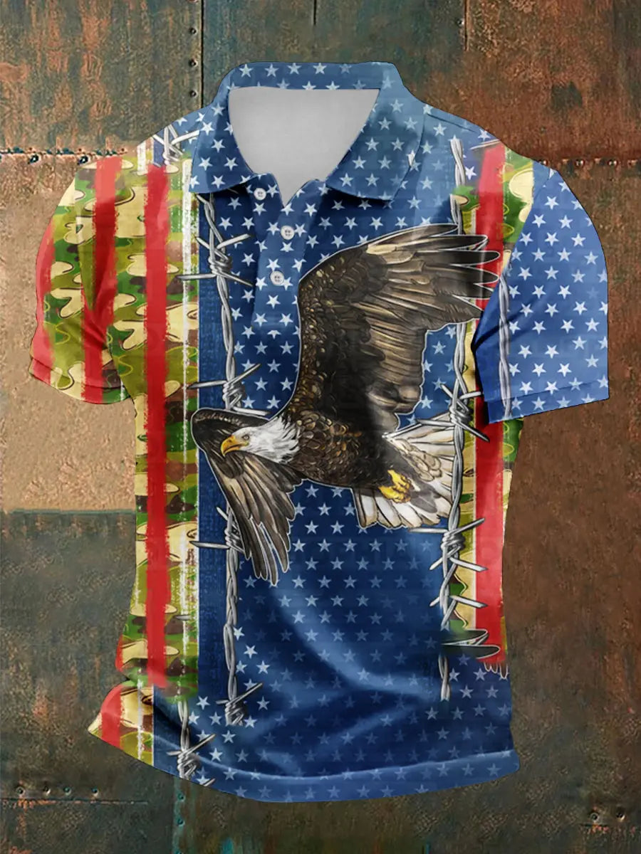 Patriotic Eagle Polo Shirt for Independence Day Gift for USA Pride Enthusiasts Patriotic Eagle Polo Shirt for Independence Day Gift for USA Pride Enthusiasts