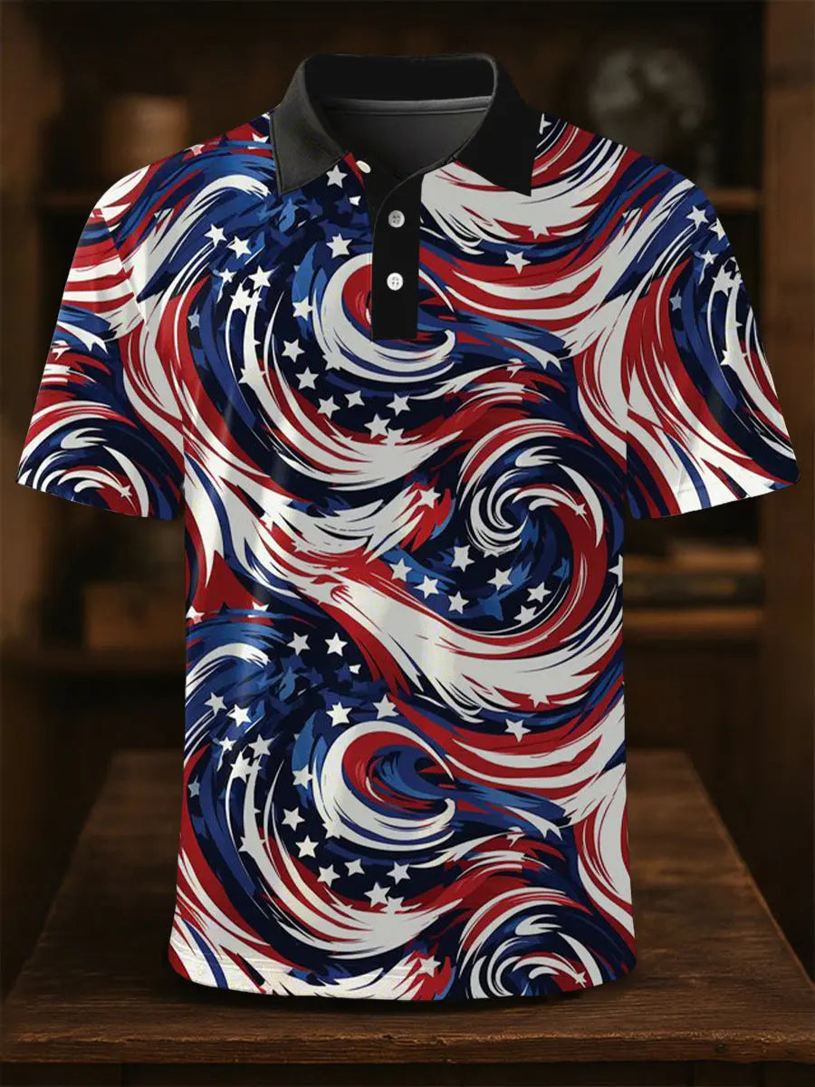 Patriotic Independence Day Flag Print Shirt Short Sleeve USA Gift for Men Patriotic Independence Day Flag Print Shirt Short Sleeve USA Gift for Men