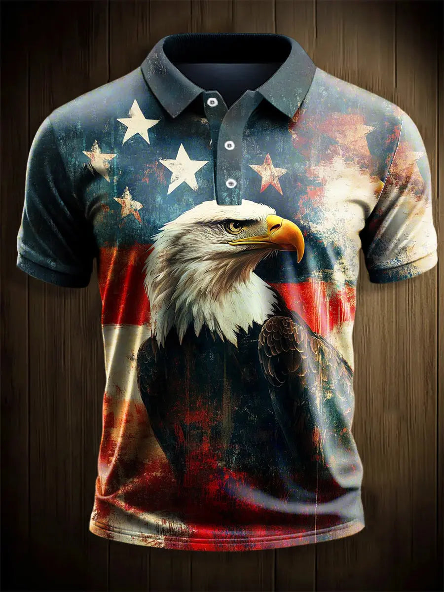 Patriotic USA Flag Eagle Short Sleeve Polo Shirt Perfect Gift for Independence Day Enthusiasts Patriotic USA Flag Eagle Short Sleeve Polo Shirt Perfect Gift for Independence Day Enthusiasts