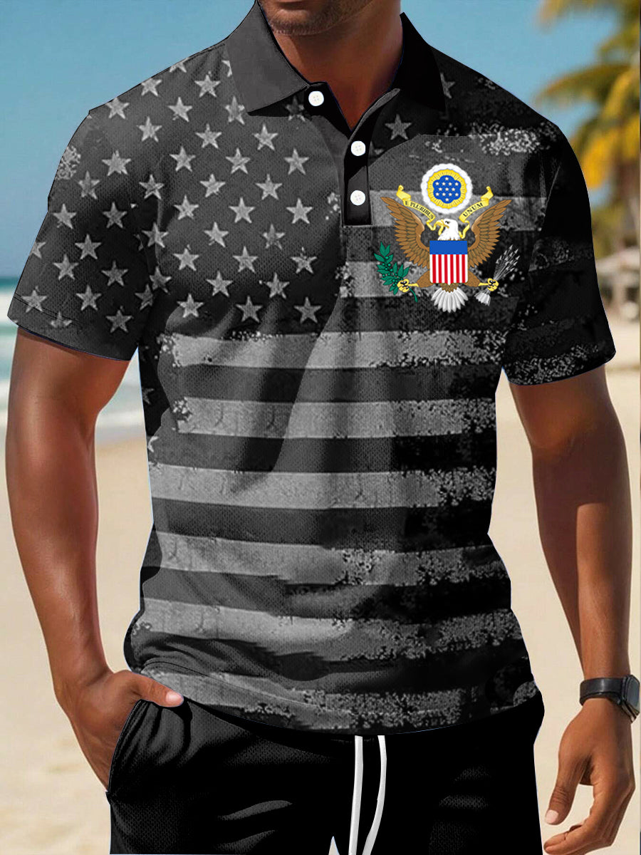 Patriotic USA Polo Shirt Men's American Flag Design Gift for Independence Day Fans Patriotic USA Polo Shirt Men's American Flag Design Gift for Independence Day Fans