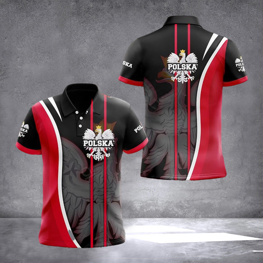 Polska Flag Eagle Crest Polo Shirt Polish Flag Emblem Golf Polo Clothing Gifts Polska Flag Eagle Crest Polo Shirt Polish Flag Emblem Golf Polo Clothing Gifts