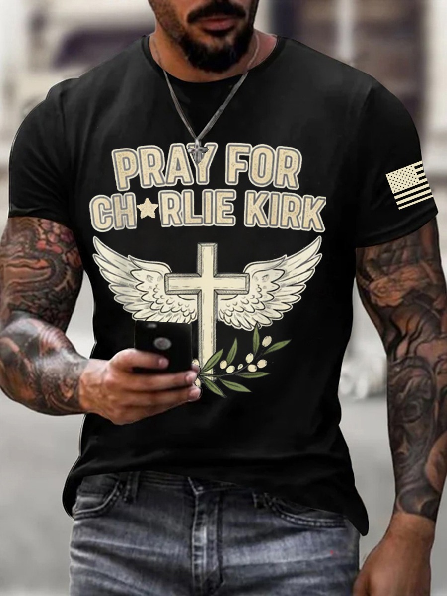 Pray For Charlie Kirk T-Shirt Rest In Peace Charlie Kirk Clothing Gifts For Dad Pray For Charlie Kirk T-Shirt Rest In Peace Charlie Kirk Clothing Gifts For Dad