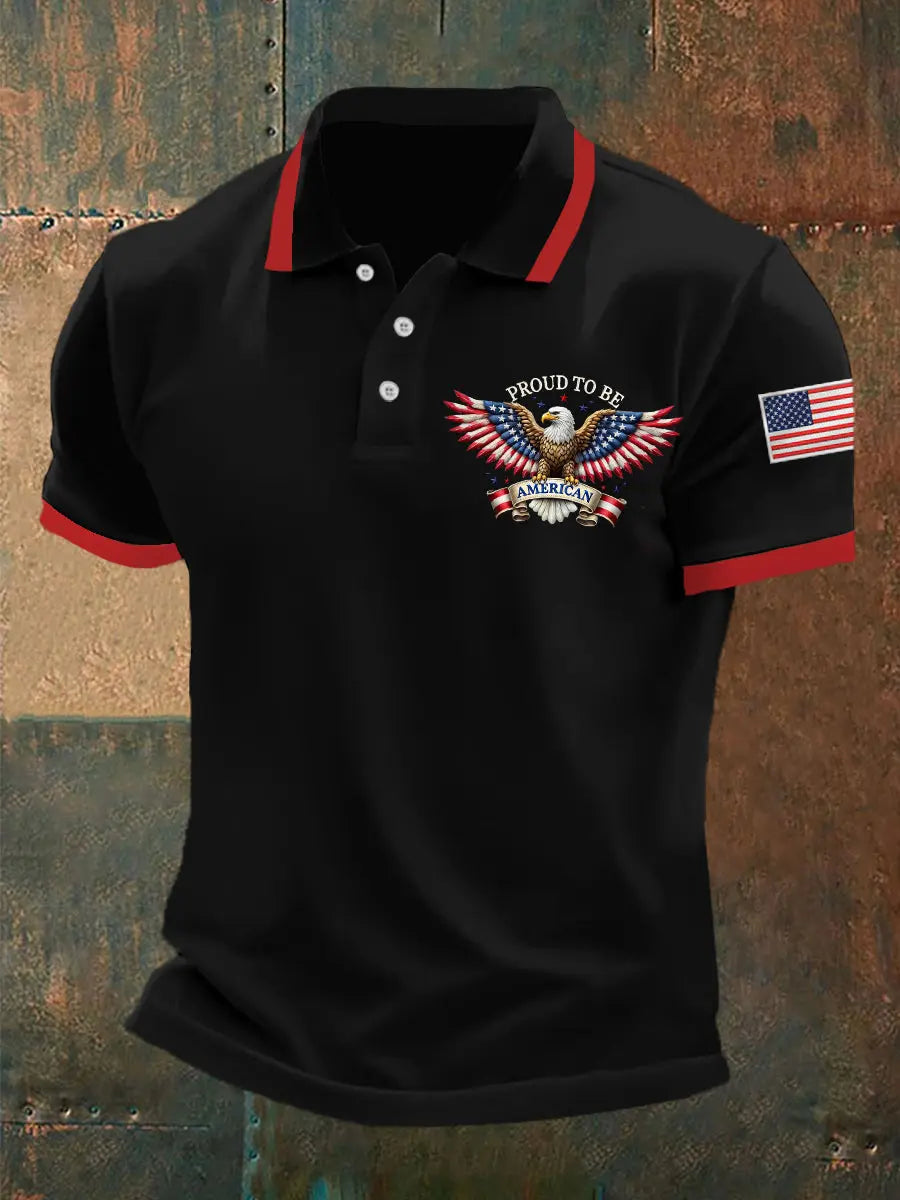 Proud to Be American Flag Eagle Polo Shirt Independence Day Gift for Patriotic Enthusiasts Proud to Be American Flag Eagle Polo Shirt Independence Day Gift for Patriotic Enthusiasts