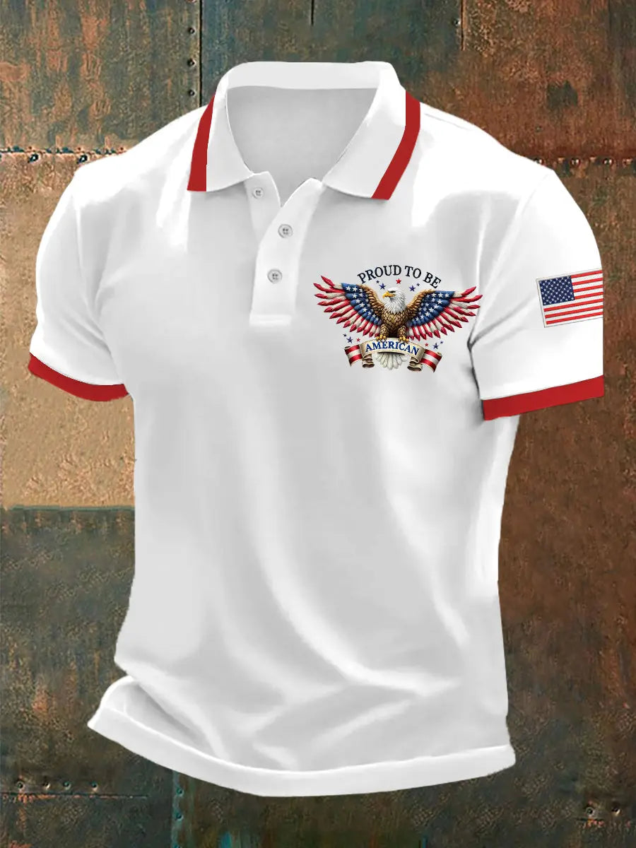Proud to Be American Flag Eagle Polo Shirt Independence Day Gift for Patriotic Enthusiasts Proud to Be American Flag Eagle Polo Shirt Independence Day Gift for Patriotic Enthusiasts