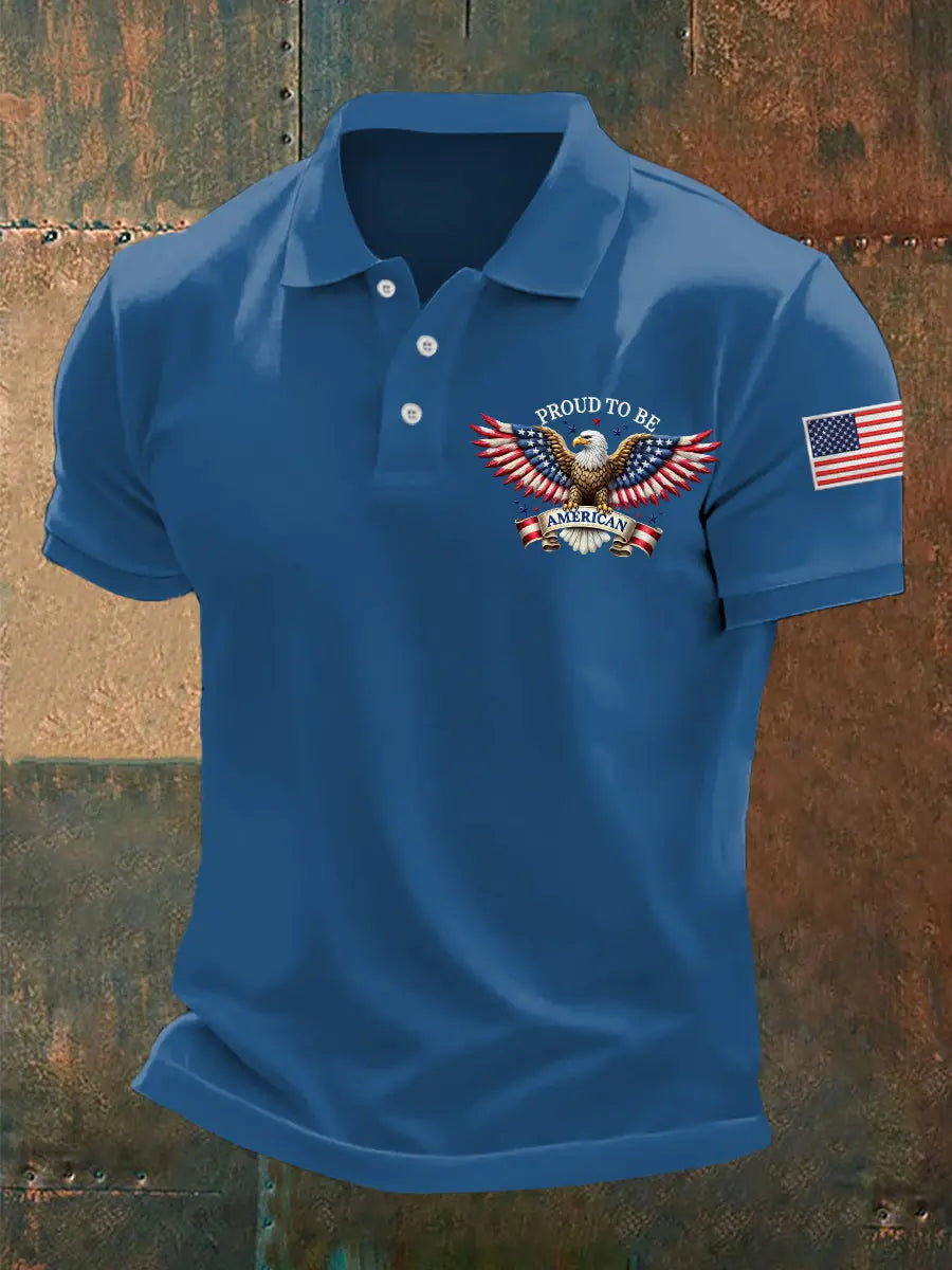 Proud to Be American Flag Eagle Polo Shirt Independence Day Gift for Patriotic Enthusiasts Proud to Be American Flag Eagle Polo Shirt Independence Day Gift for Patriotic Enthusiasts