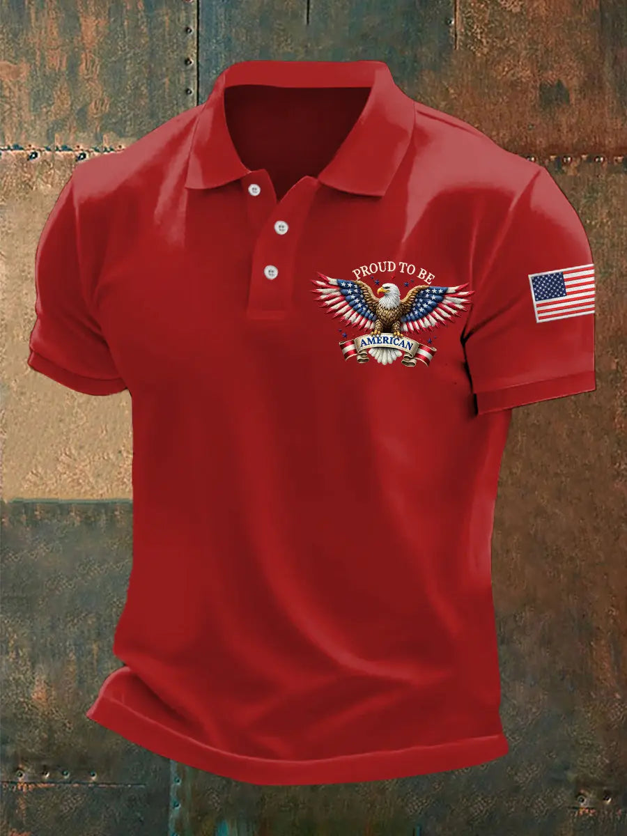Proud to Be American Flag Eagle Polo Shirt Independence Day Gift for Patriotic Enthusiasts Proud to Be American Flag Eagle Polo Shirt Independence Day Gift for Patriotic Enthusiasts